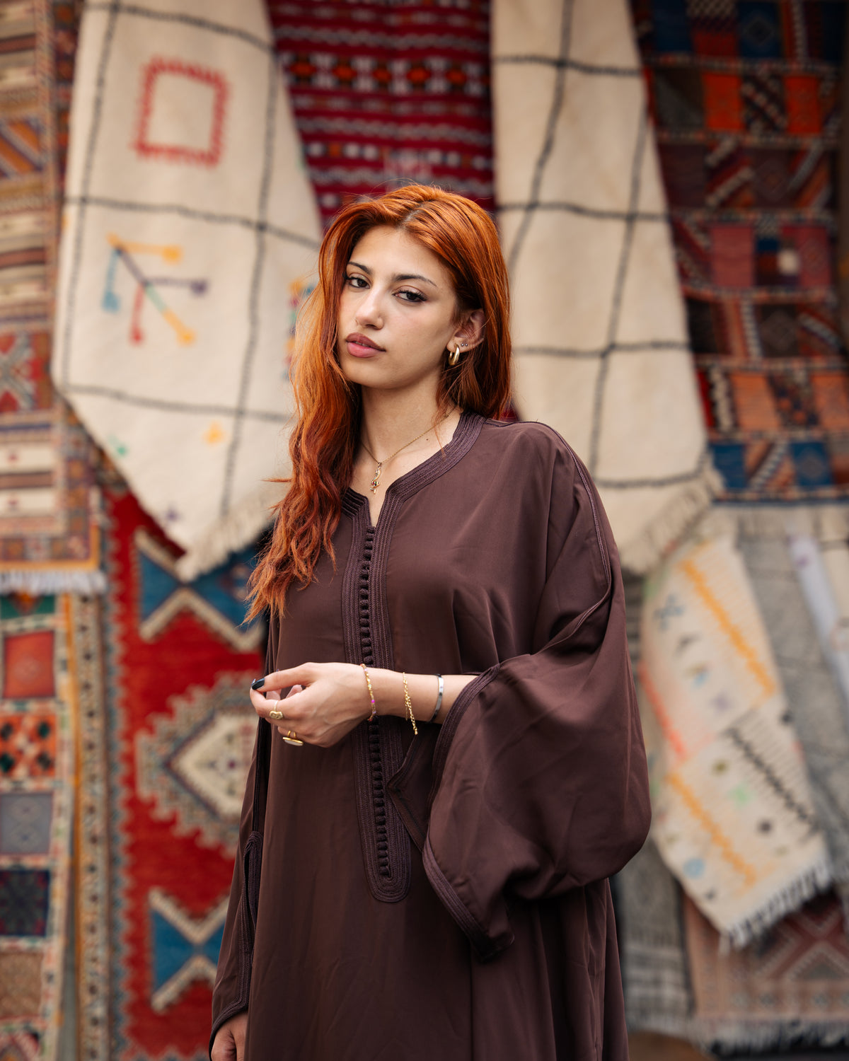 BELDI DRESS - CHESTNUT