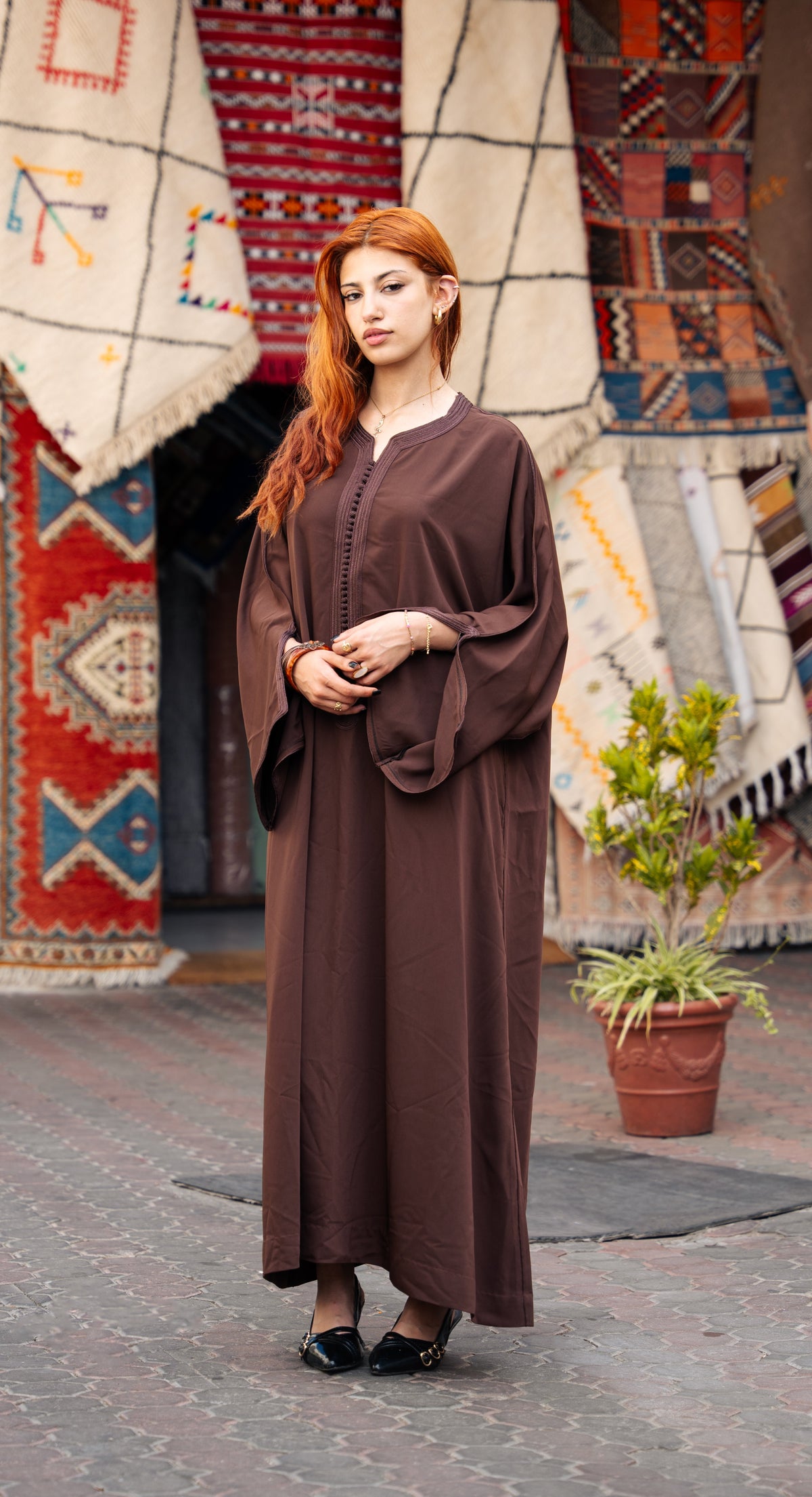 BELDI DRESS - CHESTNUT